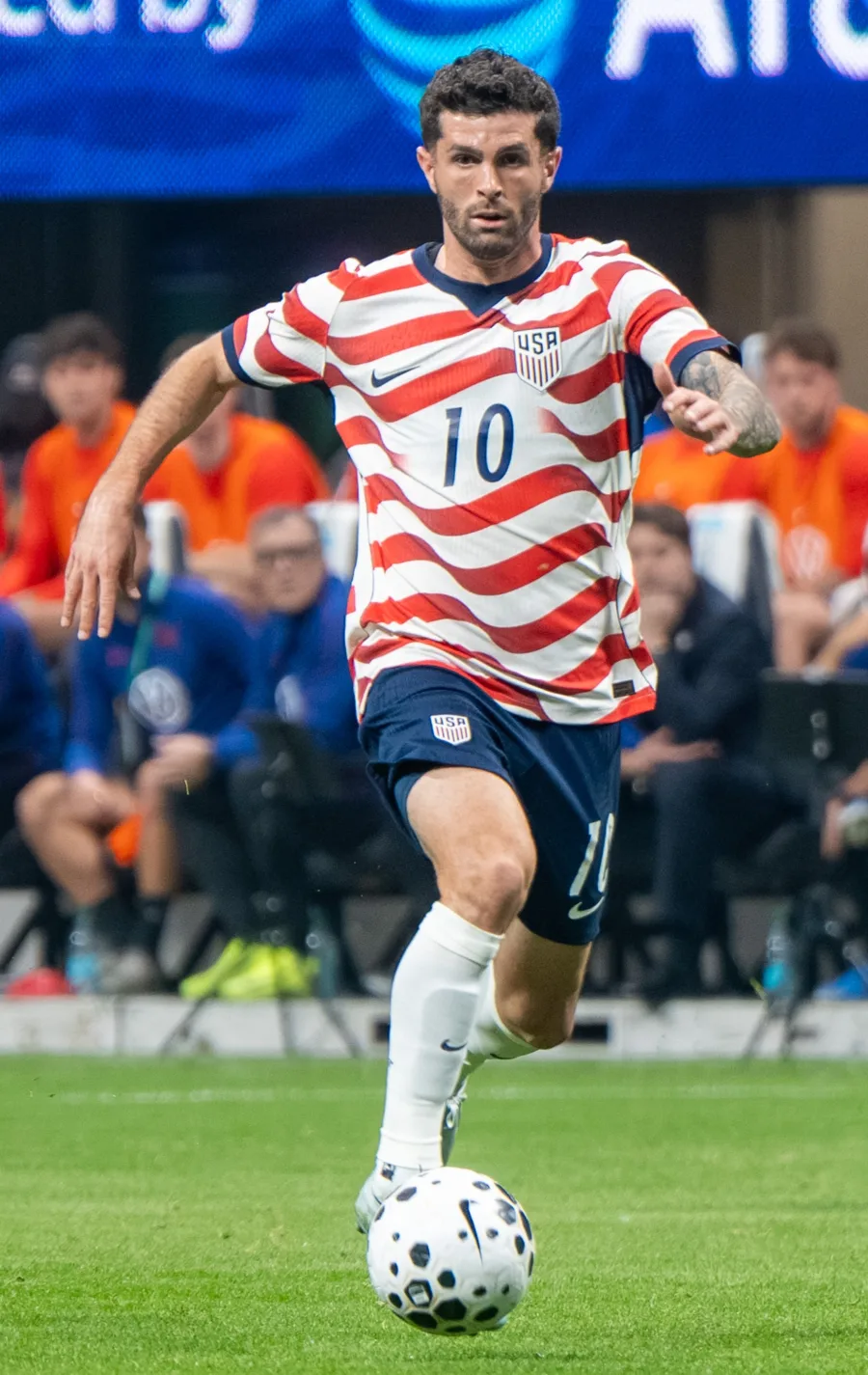 Christian Pulisic on the field for the United States
