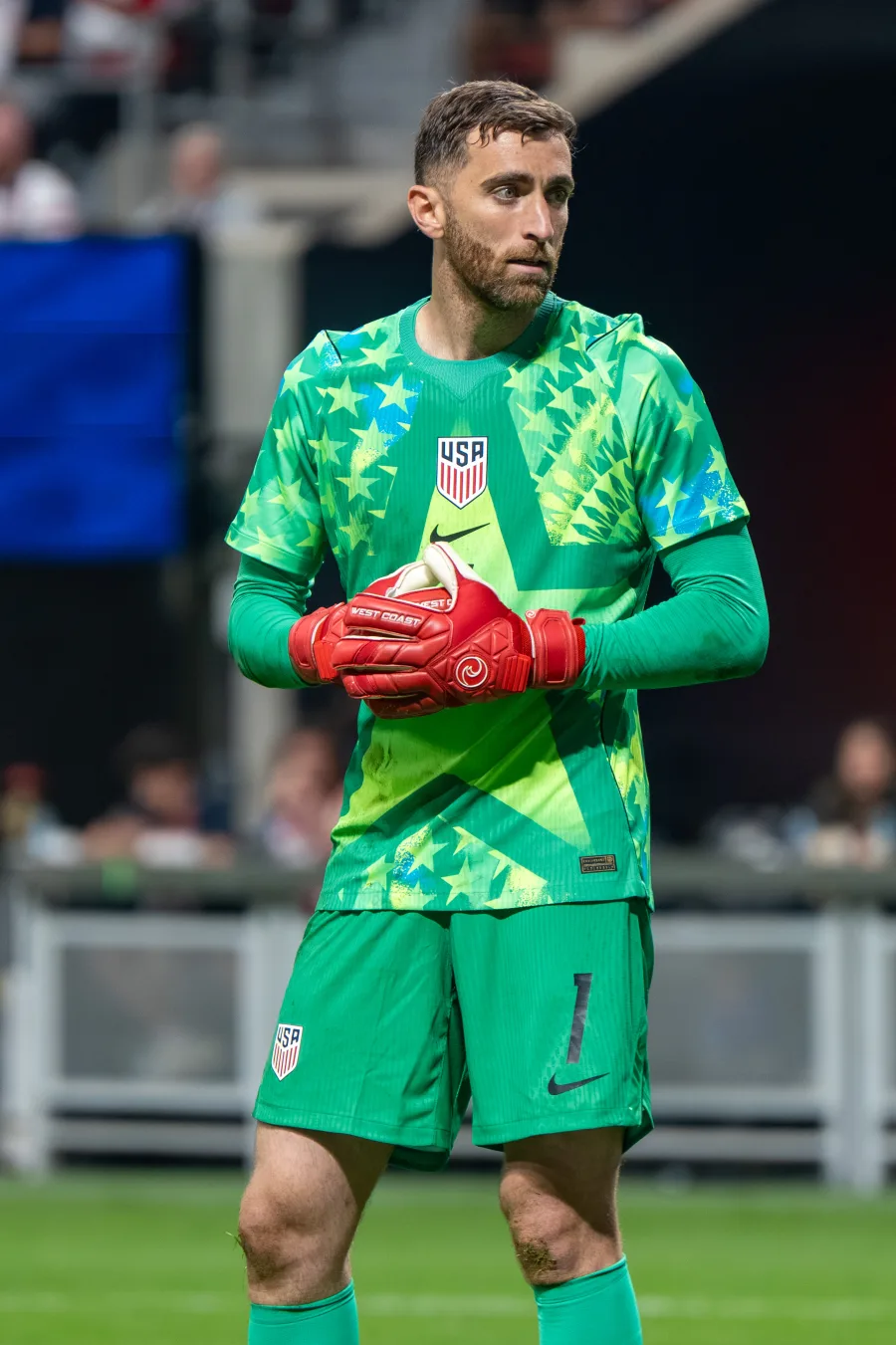 Matt Turner on the field for the United States