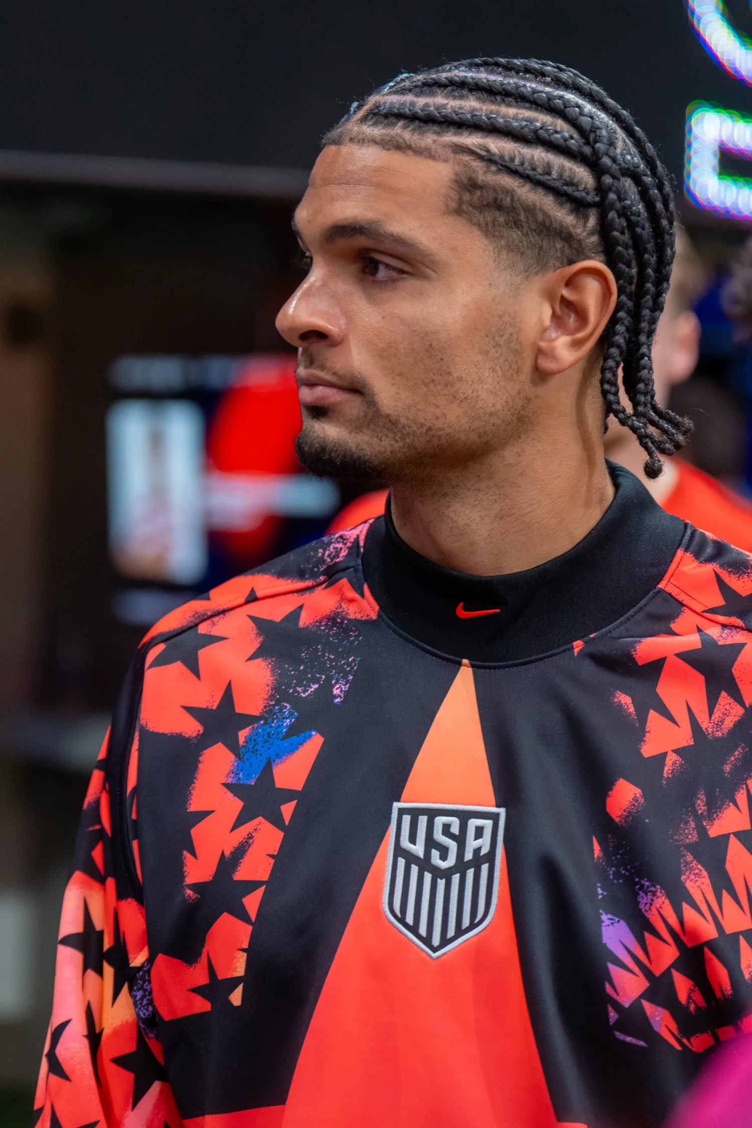 Miles Robinson on the field for the United States