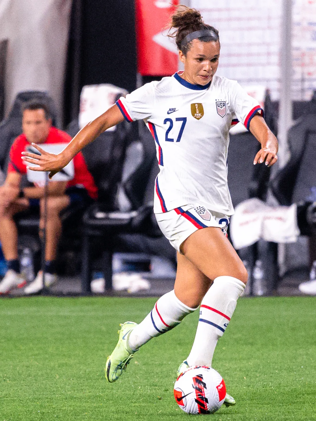 Sophia Wilson on the field for the United States