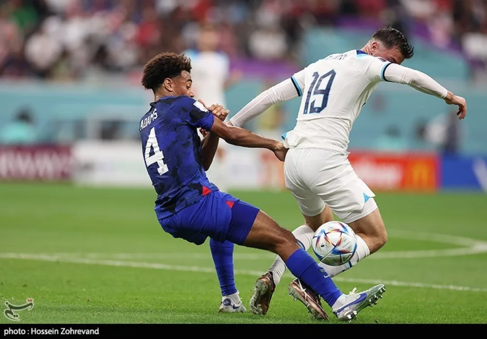 Tyler Adams on the field for the United States